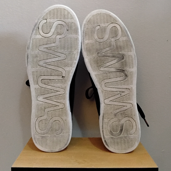 Swims Black Knit Lace-Up Sneakers with White Sole – Size 8 Women EUC - Picture 13 of 15